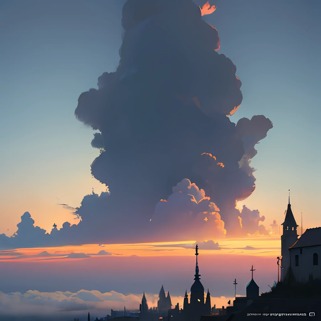 ((oil painting)), fantasy art, dark fatnasy, vitoriano, a medieval town above the clouds, in a floating island, style of James Gurney, Clouds, ((arte psicodélica, ultra realista, cinematográfico, 16k, cinematográfico)), splash art 500, Chaos 750, estiliazado 800, ((cores psicodélicas)),