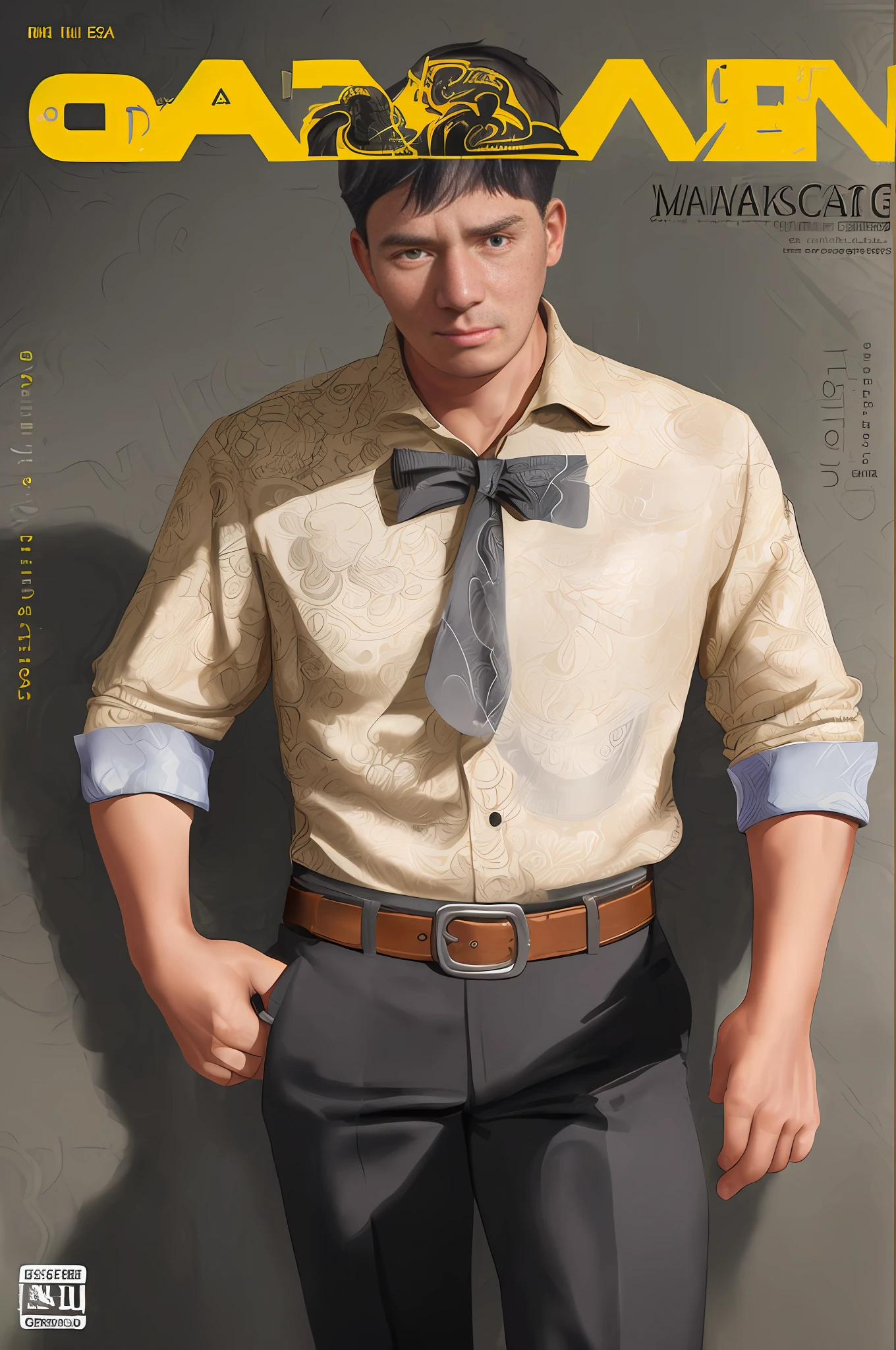 (masterpiece, best quality, intricate, high detail), with splatter background,
(
Dja,
student clothing,
collared shirt,
rolled up sleeve,
short hair,
(black pants + belt),
cowboy shot,
clean shirt,
overview
dynamic
dramatic angle,
realistic shadows,
stylized lighting,
charming pose,
suggestive expression
)