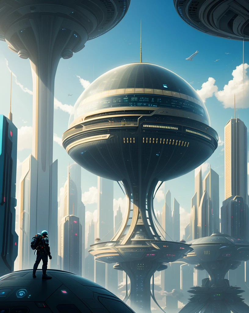 futuristic city with a futuristic dome and palm trees in the foreground, futuristic cityscape, futuristic city scape, futuristic landscape, photo of futuristic cityscape, futuristic utopian city, vista of futuristic city, hyper-futuristic city, in a futuristic city, futuristic city, in fantasy sci - fi city, futuristic city in background, futuristic city street, alien futuristic city, futuristic alien city