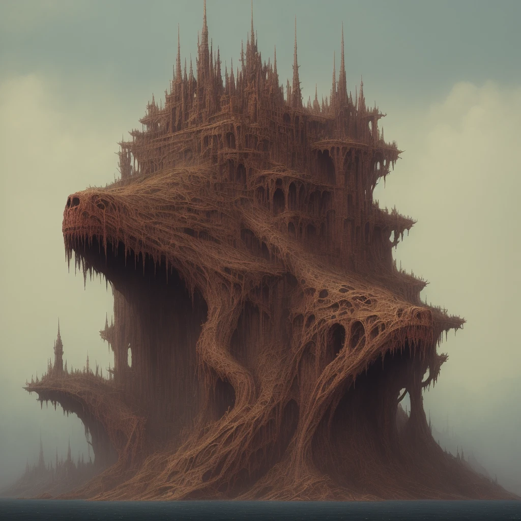 horror art, dread, unity 8k wallpaper, ultra detailed, beautiful and aesthetic, masterpiece, best quality, (zentangle, mandala, tangle, entangle:0.5) creepy eerie, horror, scary, frightening, ghastly, photorealistic, by bruce pennington, by giger, by tsutomu nihei, by wayne barlowe, by zdzislaw beksinski, octane render, artstation, 8k, cgsociety, cinematic, high details, wide angle shot, intricate