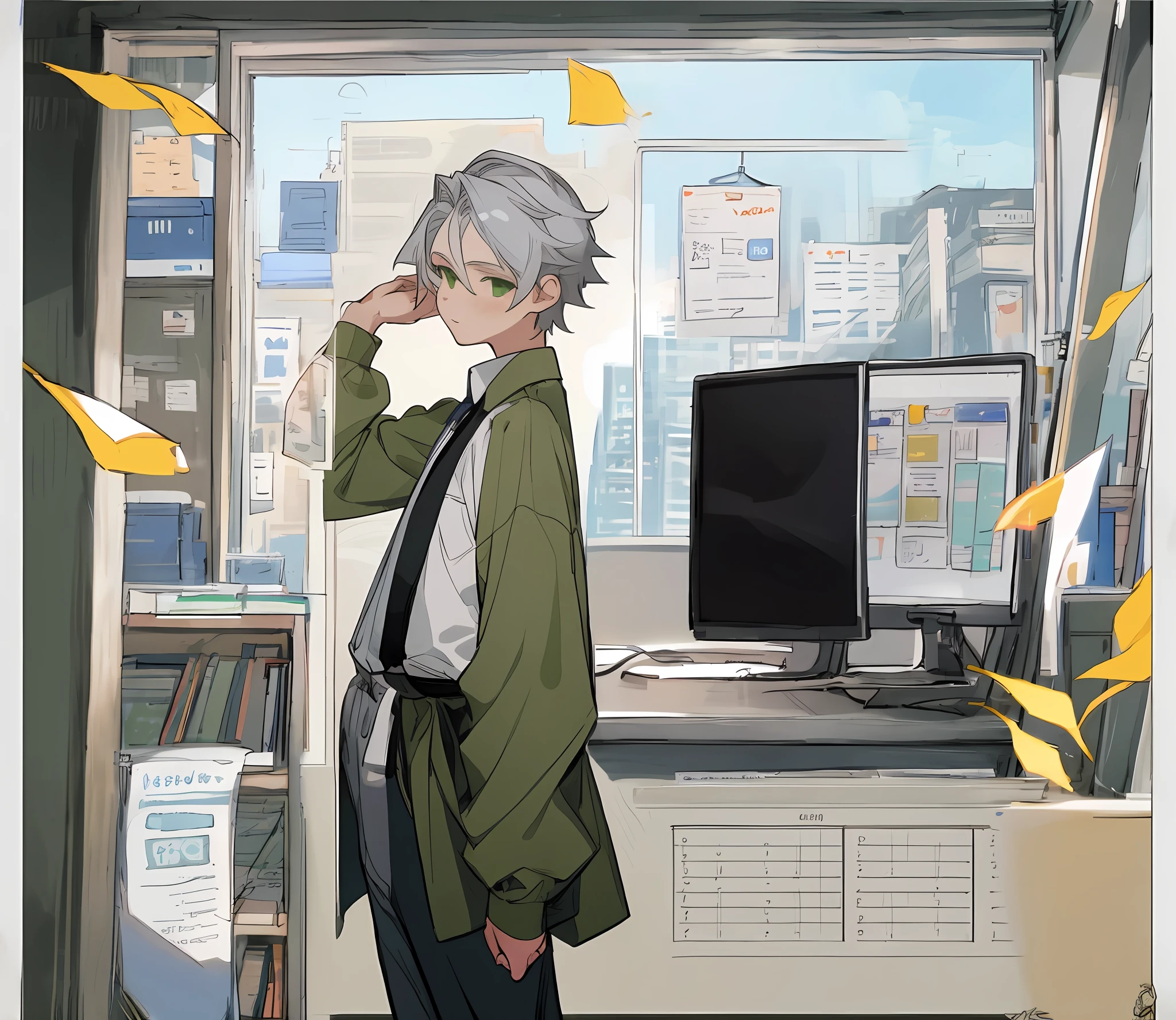 office bg, sidecharacters