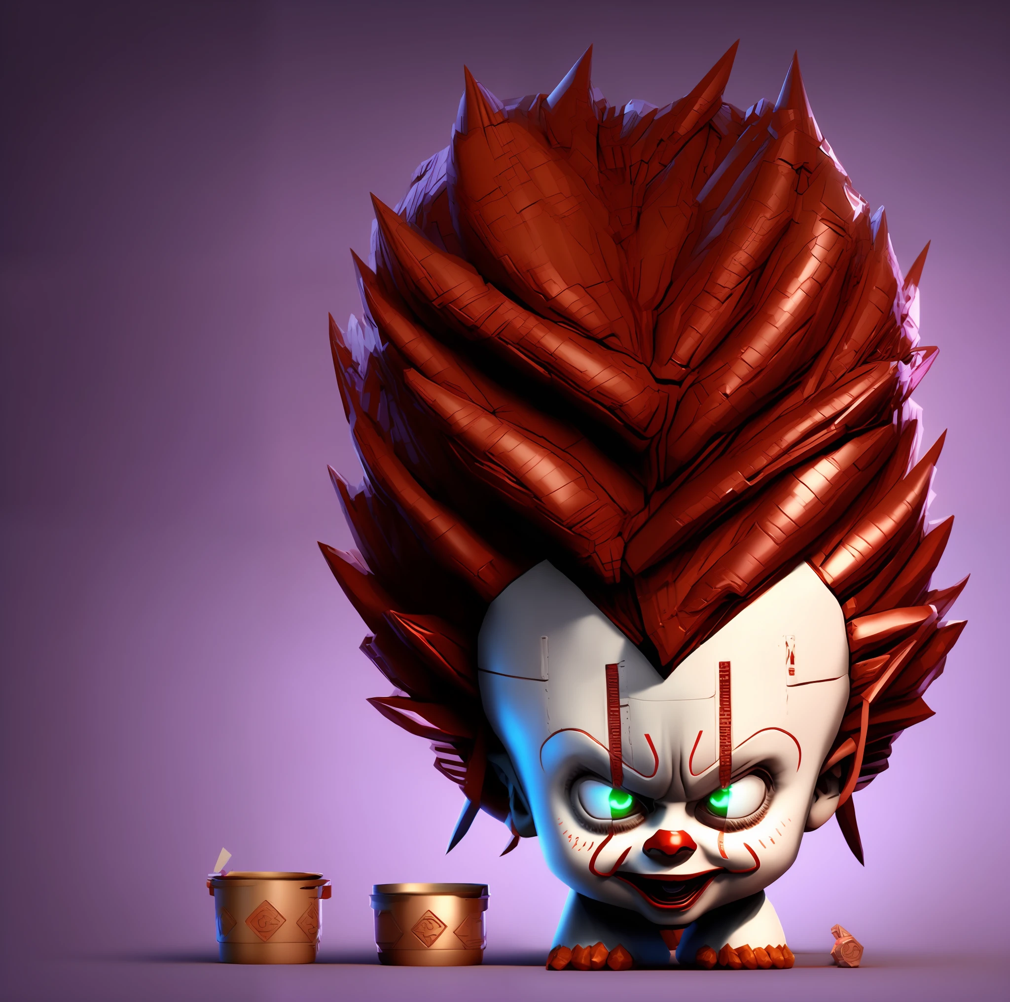 super cute pennywise portrait, spooky latmosphere, digital art, intricate, 8k resolution, super high quality,