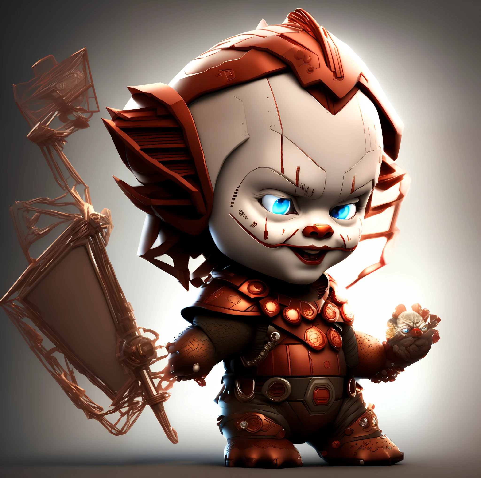 super cute pennywise portrait, spooky latmosphere, digital art, intricate, 8k resolution, super high quality,