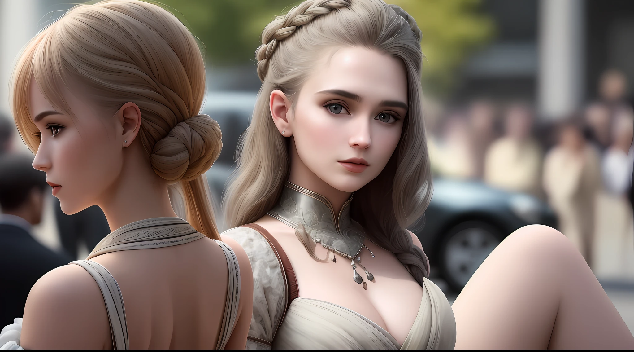 It creates an image of a society of people disrespecting others being selfish, high quality images, Ultra realistic details.