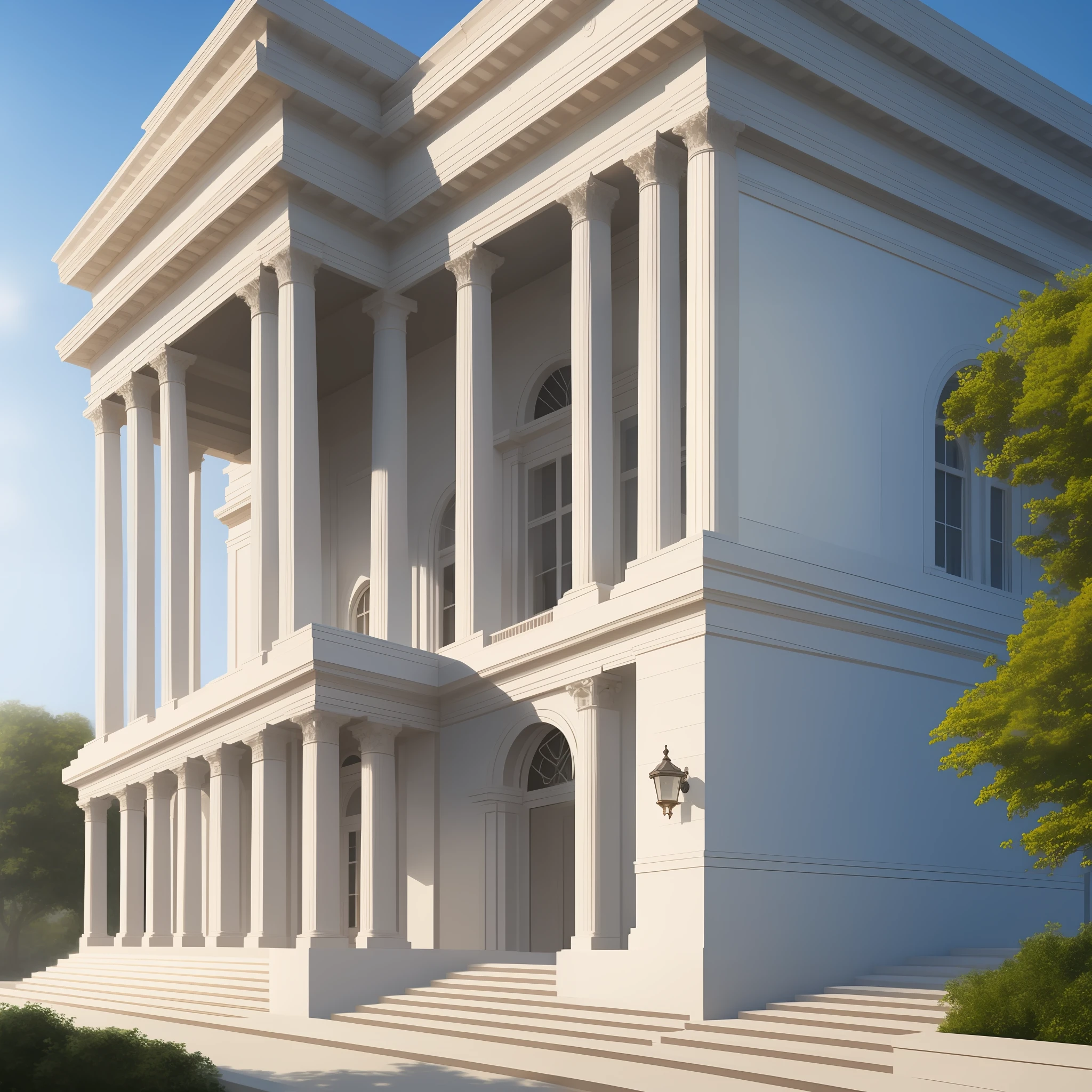 (detailed image), (best quality), (realistic) create a building that represents neoclassical architecture