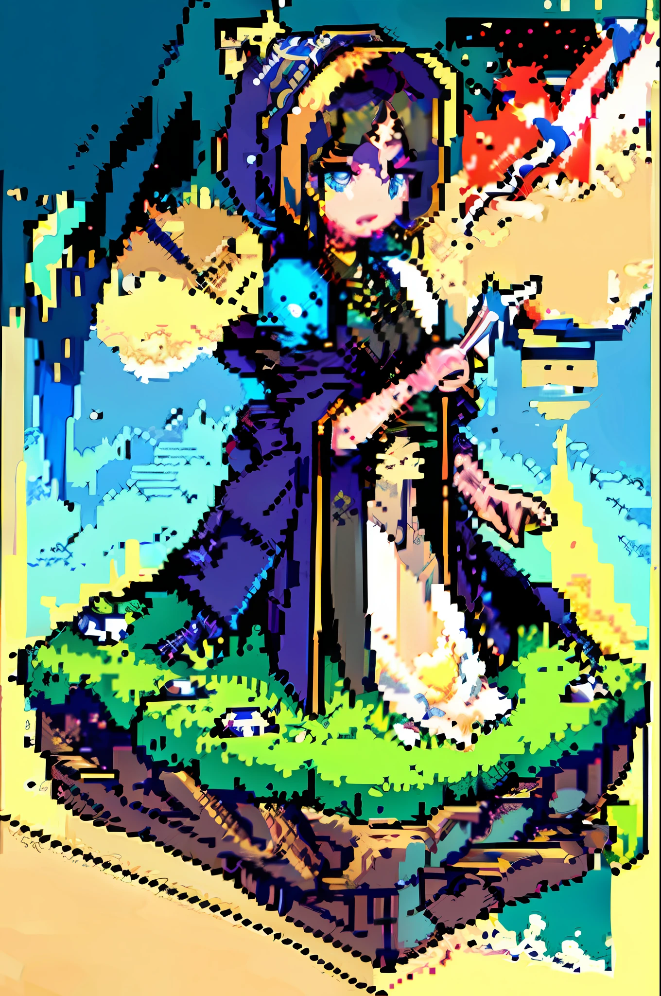 (masterpiece, top quality, best quality), pixel, pixel art, 1 girl, full body, full pixel