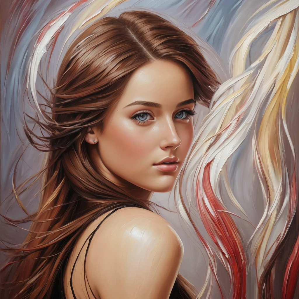 ((Realistic Oil Painting)), ((Sultry University Student)): a striking and sultry portrait of a university student with long hair and alluring red eyes. The realistic oil painting style brings out every nuance of her features, from the highlights in her hair to the subtle shadows on her skin.--styleLyriel--v6