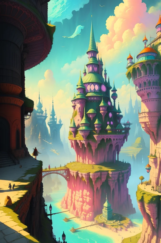 masterpiece,best quality,pastel, colorful, fantasy city, adventurer,fantasy environment,