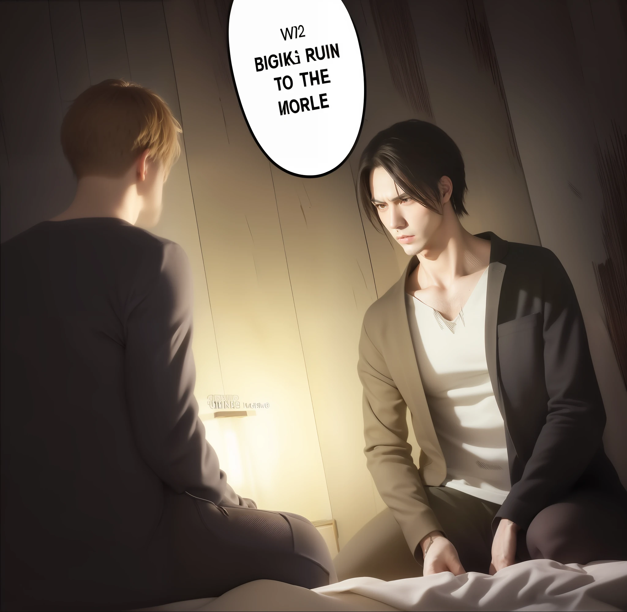 best quality, masterpiece, (realistic: 1.2), 1 man, Eren Jaeger, real life, live action, black jeans, black pants, brown hair, attack on Titan, slim body, high definition, high quality, long hair, gigachad, masculine