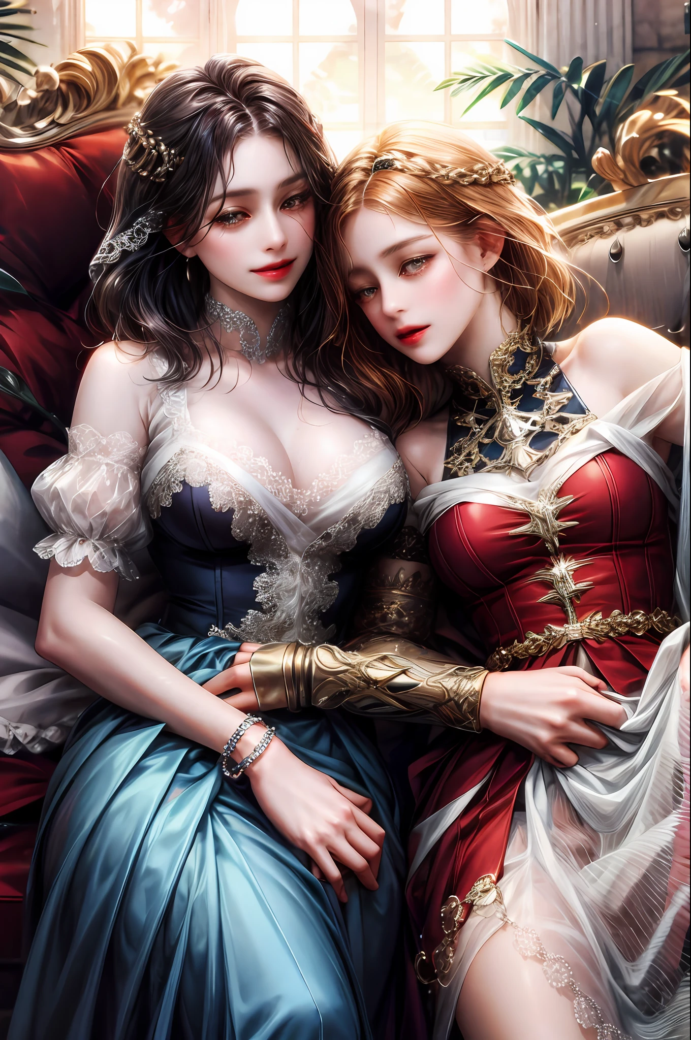 Two lesbian girls one is a servant and the other of the nobility