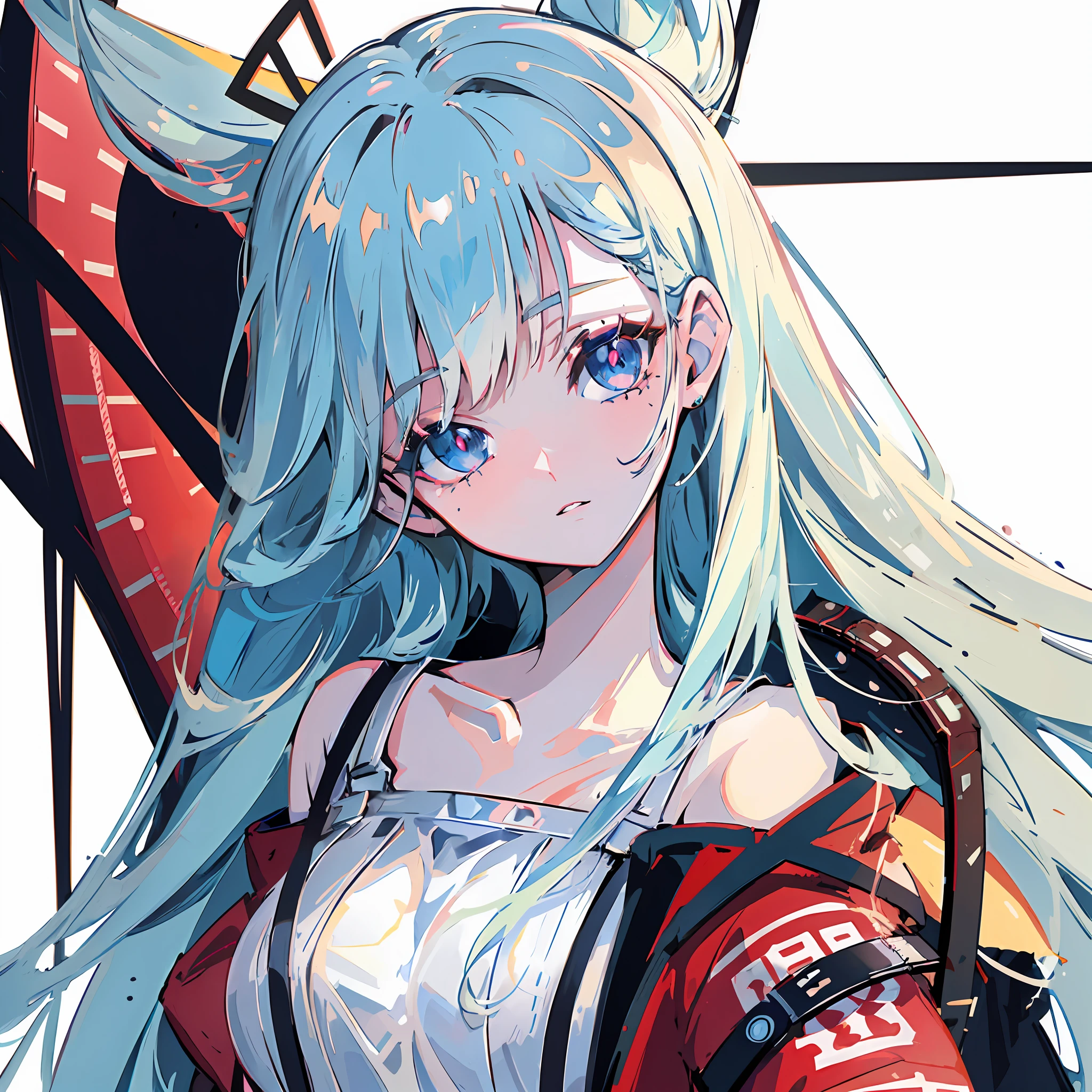 Anime girl with long white hair and blue eyes in front of window, digital anime illustration, anime style 4 K, detailed digital anime art, anime style illustration, anime style digital art, anime illustration, detailed anime character art, anime graphic illustration, digital anime art, anime character art, artstation pixiv trend, anime style artwork, detailed key anime art, portrait