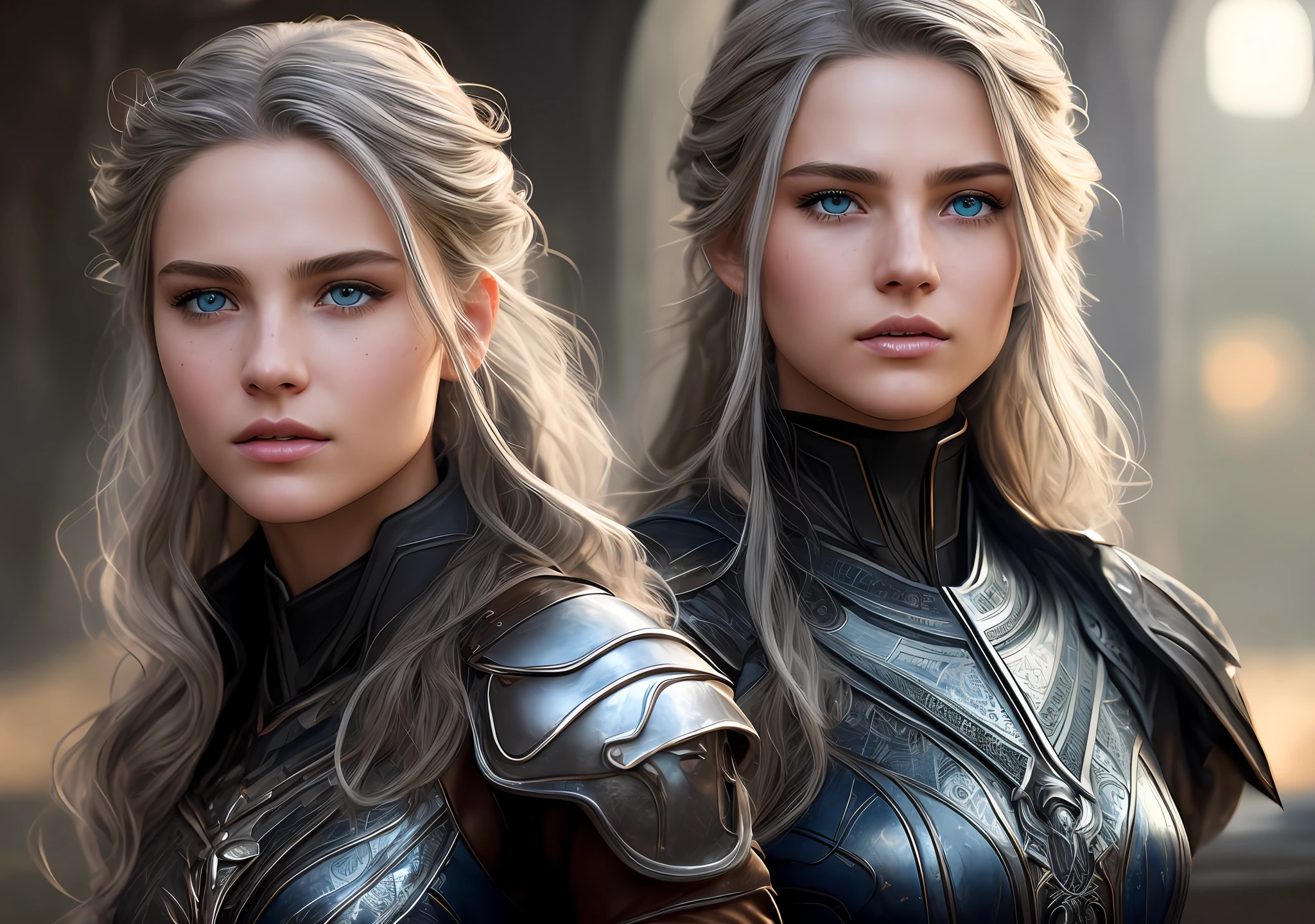 1: 18 year old girl standing, silver hair, she is beautiful and beautiful, blue eyes, sci-fi fantasy outfit covers her entire body except her arms, shirt is brown leather, pants is brown leather, and boots, model body, deep shadows, dark (moonlight: 1.3), intricate, detailed, impressive, fine details, extremely detailed eyes and face,  penetrating look, unkempt hair, focus on single character, comcept ART, realistic digital painting, Full ART, rich colors, ultra-realistic texture, spectacular, (facial transparency: 1.5), anatomical masterpiece, window light, dawn, (8k), trend in ArtStation, Intricate, a unique character, sharp focus, dramatic painting