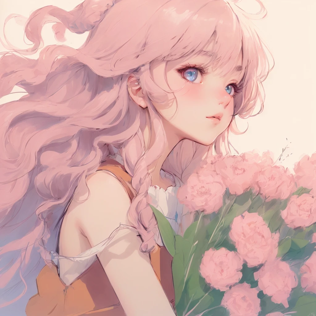 1girl, extreme + absolutely beautiful + meticulous_face, extreme + absolutely beautiful + meticulous_eyes, upper body, close-up, white background, sketch, solid color, portrait, hayao miyazaki, rich color, high saturation, rich details,