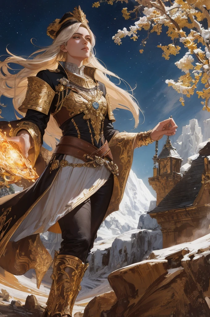 Masterpiece, Best Quality, ((Amazing Fantasy Action Scenes)), Magical, Inside an Ice Cave, Frozen Path, Ice Wall, Ice Wheel, Free Colors, Wizard Hat, Perfect Lighting, Perfect Composition, Aesthetics, Masterpiece, Award-Winning Artstation, Diego Gisbert Llorens, artgerm, 8k, fantasy, Masterpiece, Best quality, Colorful liquid oil paint, swirling paint, cinema lighting, by karol bak, stunning landscape, (painting, canvas, fine art)), detailed, (fantasy art), cool, (digital art), (digital illustration), 4k, trends on artstation, trends on cgsociety, movies, agfacolor, Low Coloring, Norman Rockwell, Franz Xaver Winterhalter, Jeremy Mann, Artgerm, Ilya Kuvshinov, Anges Cecile, Michael Garmash, Very detailed landscape paintings, dramatic lighting, elegance, small details, intricacies, hard brushes, jama jurabaev, artstation, (Fantasy Priestess: 1.3), (Perspective: 1.1), (Below: 1.1), (Religious Badge: 1.1), (Religious Emblem: 1.1), (|staff|scepter|tome|:1.1), (in the style of Dungeons & Dragons and Lord of the Rings: 1.3), (Powerful: 1.3)
