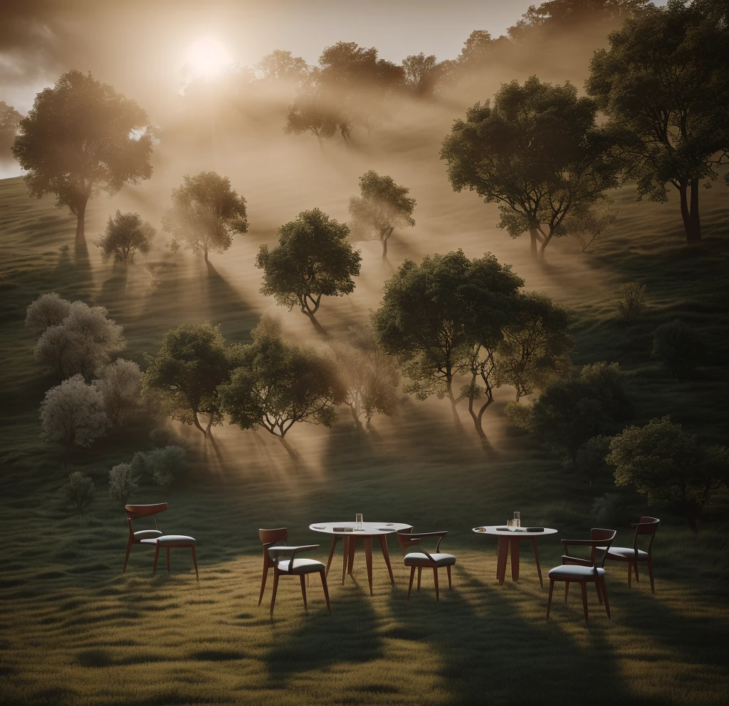 there is a table with chairs and a vase on it in a room, detailed archviz render, rendered in corona, archviz, rendered in v-ray, rendered in povray, rendered in vray, vray 8k render, inspired by David Chipperfield, vray rendered, highly photographic render, 8k vray render, render vray