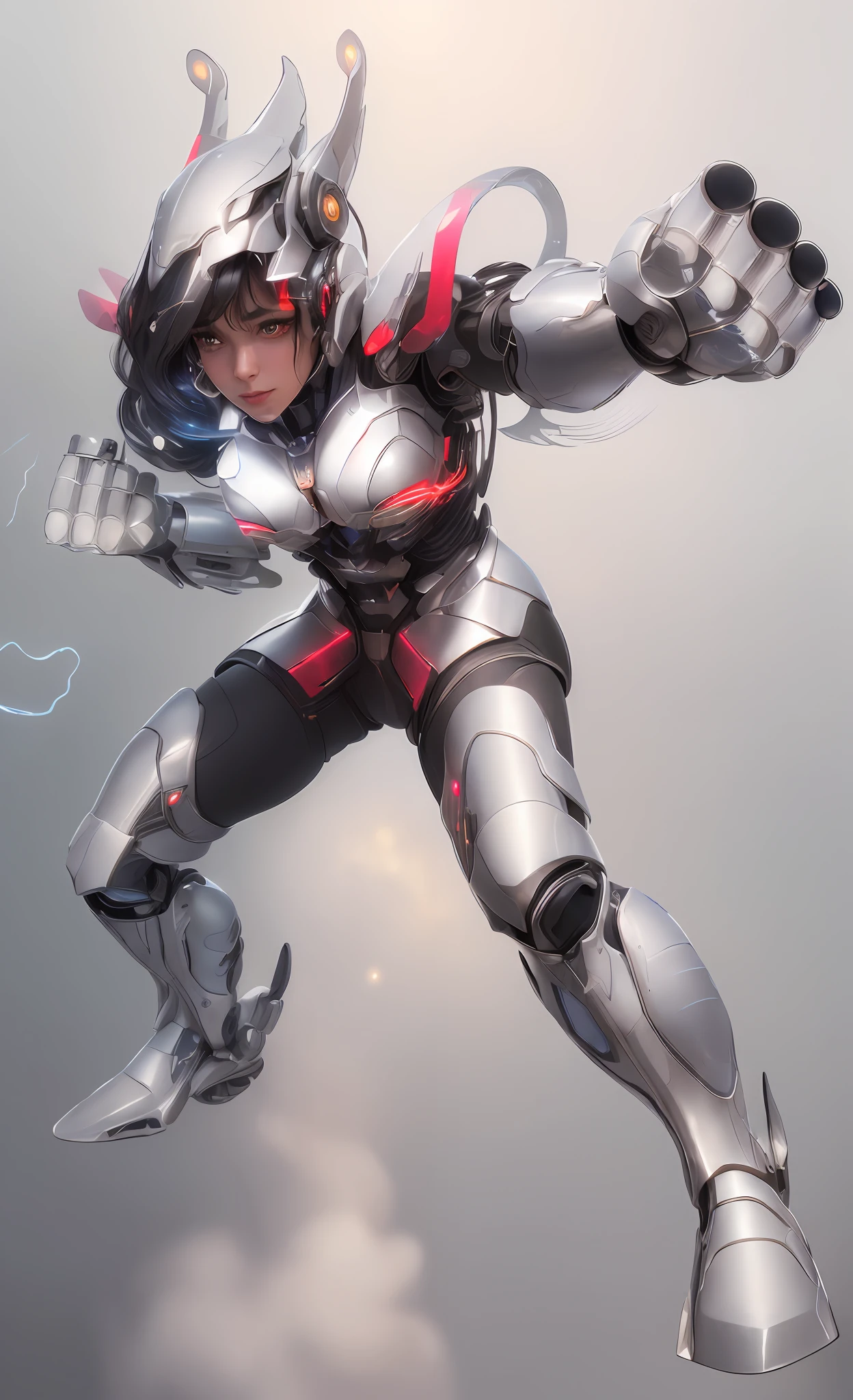 best quality, (masterpiece), an extremely delicate and beautiful illustration, extremely detailed CG 8k unit, cinematic lighting, solo, male, [close to], looking at the viewer, standing, delicate and beautiful face, (mechanical, Transformation by mechanization,Science Fiction,Technology,Engineering), delicate and beautiful eyes, delicate hair, (((black hair)), messy hair, floating hair, ([skin wings:shiny mechanical wings:0.4]), metallic sheen,(body decorated with beautiful blue stripe),[mechanical pleated skirt::15],[black power chest armor::15],exoskeleton,(cyberpunk city),starry sky,street,skyscrapers,night,(galaxy:1.3)