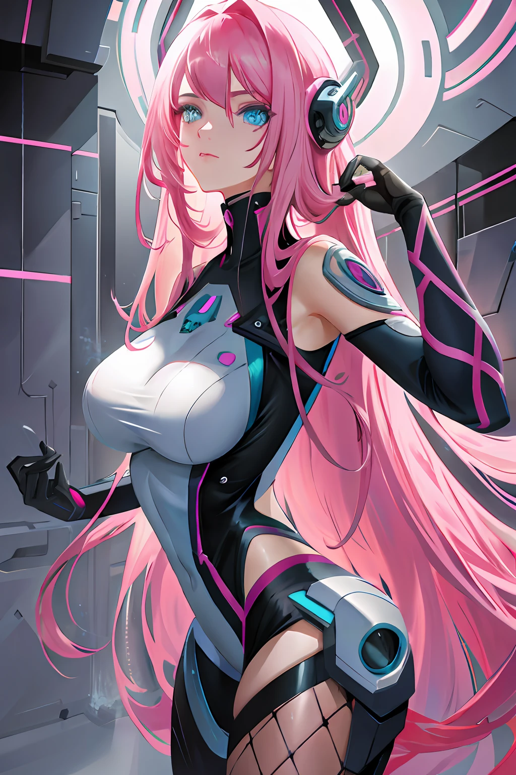 Step into a futuristic realm with an awe-inspiring artwork of a girl with long pink hair. Utilize 3D rendering techniques and the power of Octane to create a hyper-realistic depiction of her detailed face and symmetric beautiful eyes. Pay meticulous attention to the intricate sharp details that bring this artwork to life. With a smooth rendering style and cinematic studio de lighting, this masterpiece will surely captivate ArtStation's audience and set a new trend.
