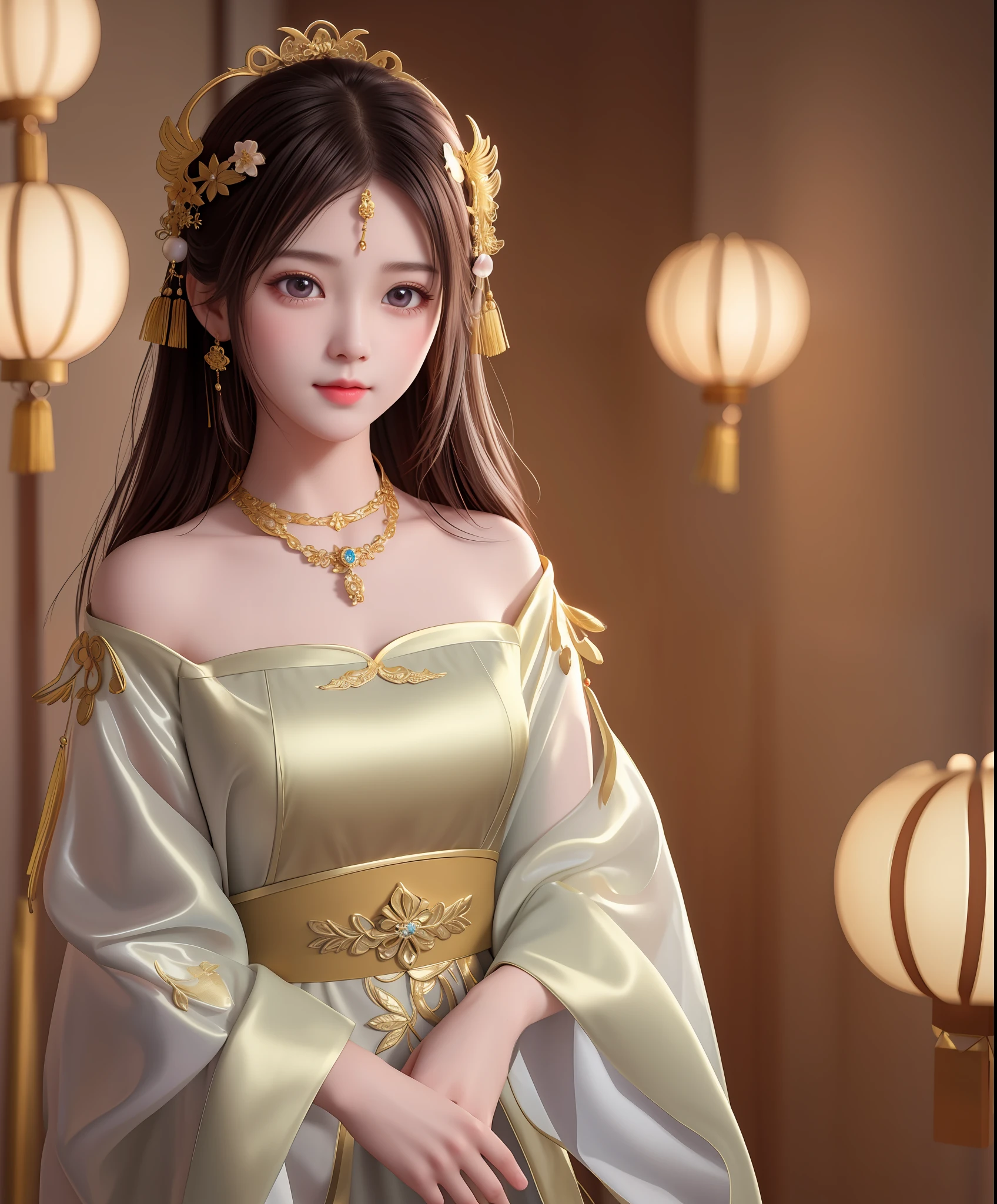 A young girl with a Chinese face, wearing a halo of the Virgin Mary best quality, masterpiece, highres, 1girl,china dress,hair ornament,necklace, jewelry,Beautiful face,upon_body, tyndall effect,photorealistic, dark studio, rim lighting, two tone lighting,(high detailed skin:1.2), 8k uhd, dslr, soft lighting, high quality, volumetric lighting, candid, Photograph, high resolution, 4k, 8k, Bokeh,