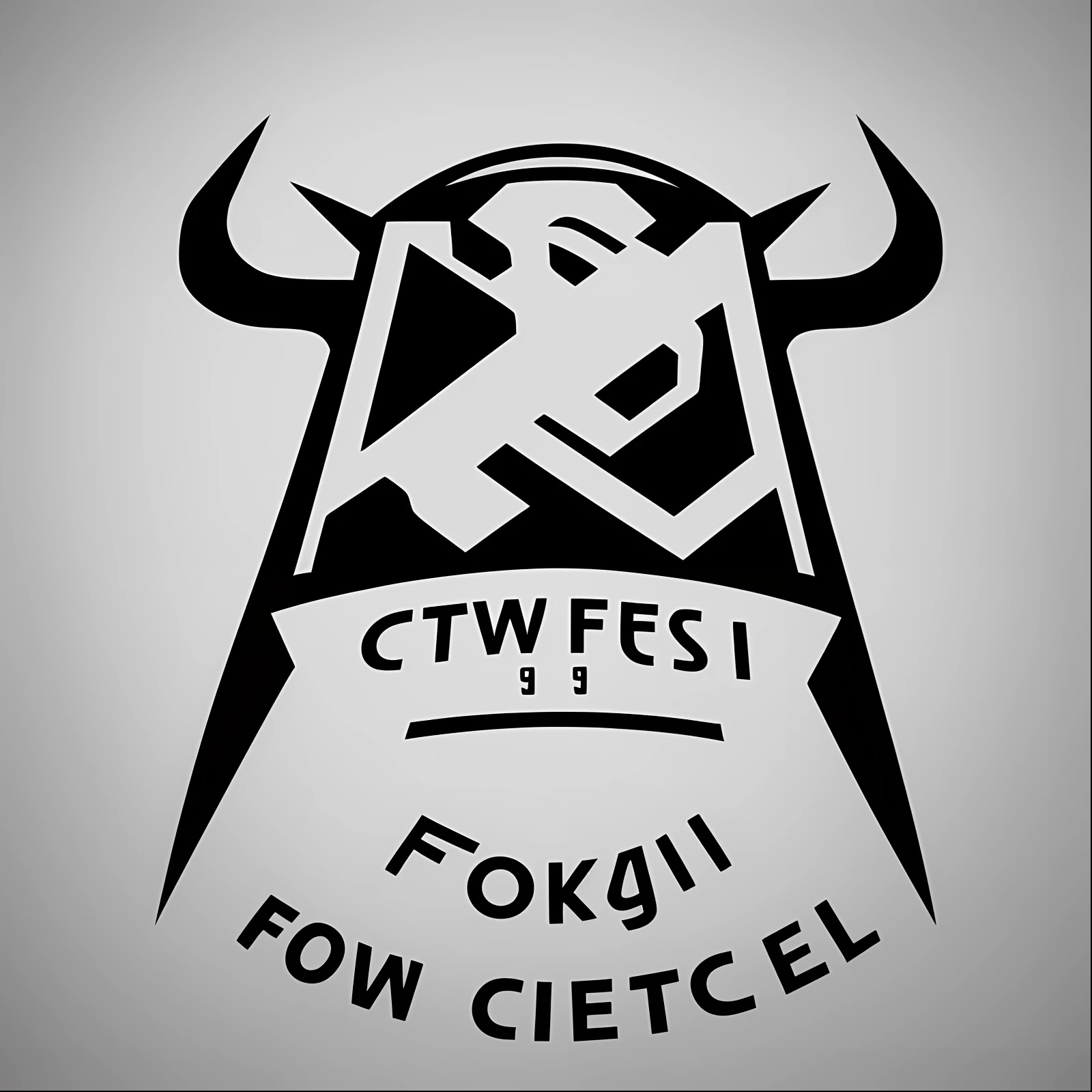 Simple black vector logo of a bull turned sideways with a football, logo, crest logo, minimalist, (minimalist: 1.5) (side-facing: 2)