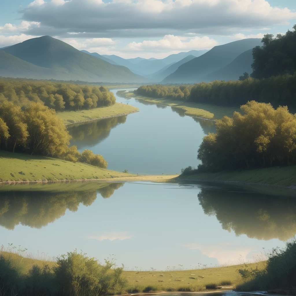 a wide river, full of brims