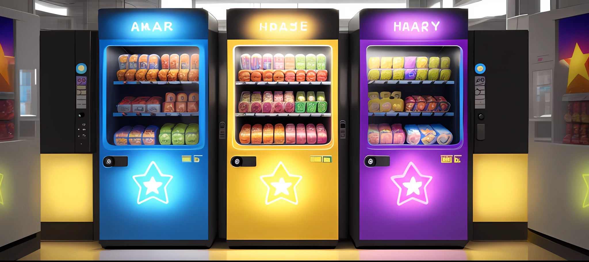 Colorful star shape big jelly vending machine