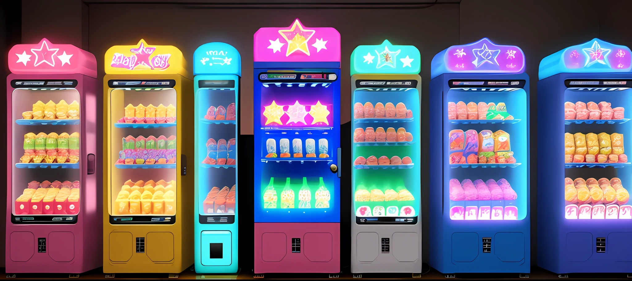Colorful star shape big jelly vending machine
