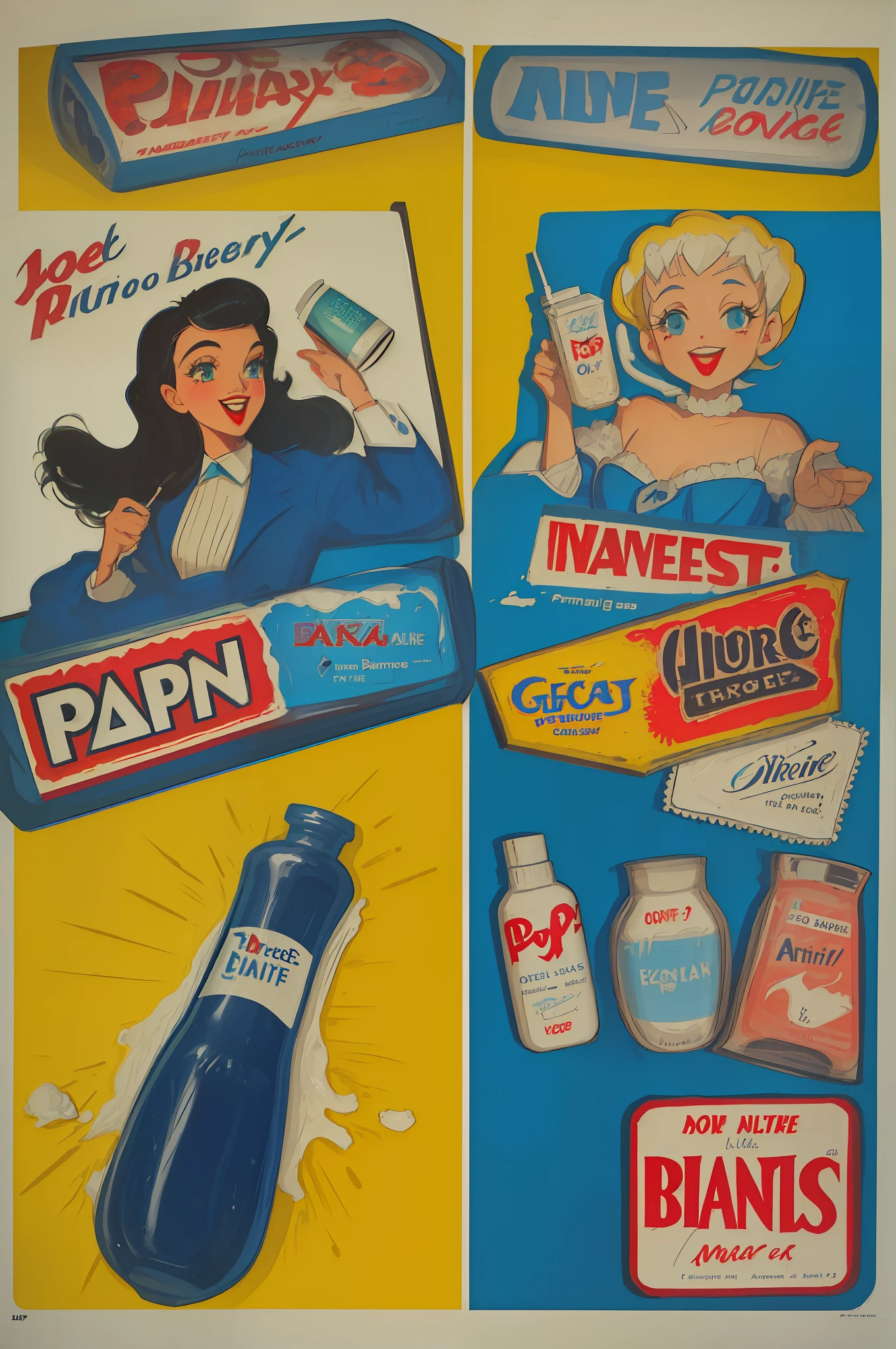 pop art, vintage ad for a toothpaste