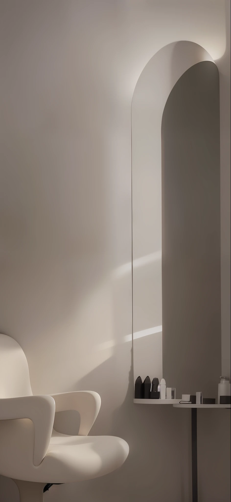 negative space, a Upscale Premium hair salon, Dreamlike,shadows of the coniferous tree, medium silver tone, bright, masterpiece, best quality,Casual Luxury,(Exclusive french hair salon:1.5), Effortless Elegance, secluded paradise, immersive, Frontal light, Aesthetically compelling literature