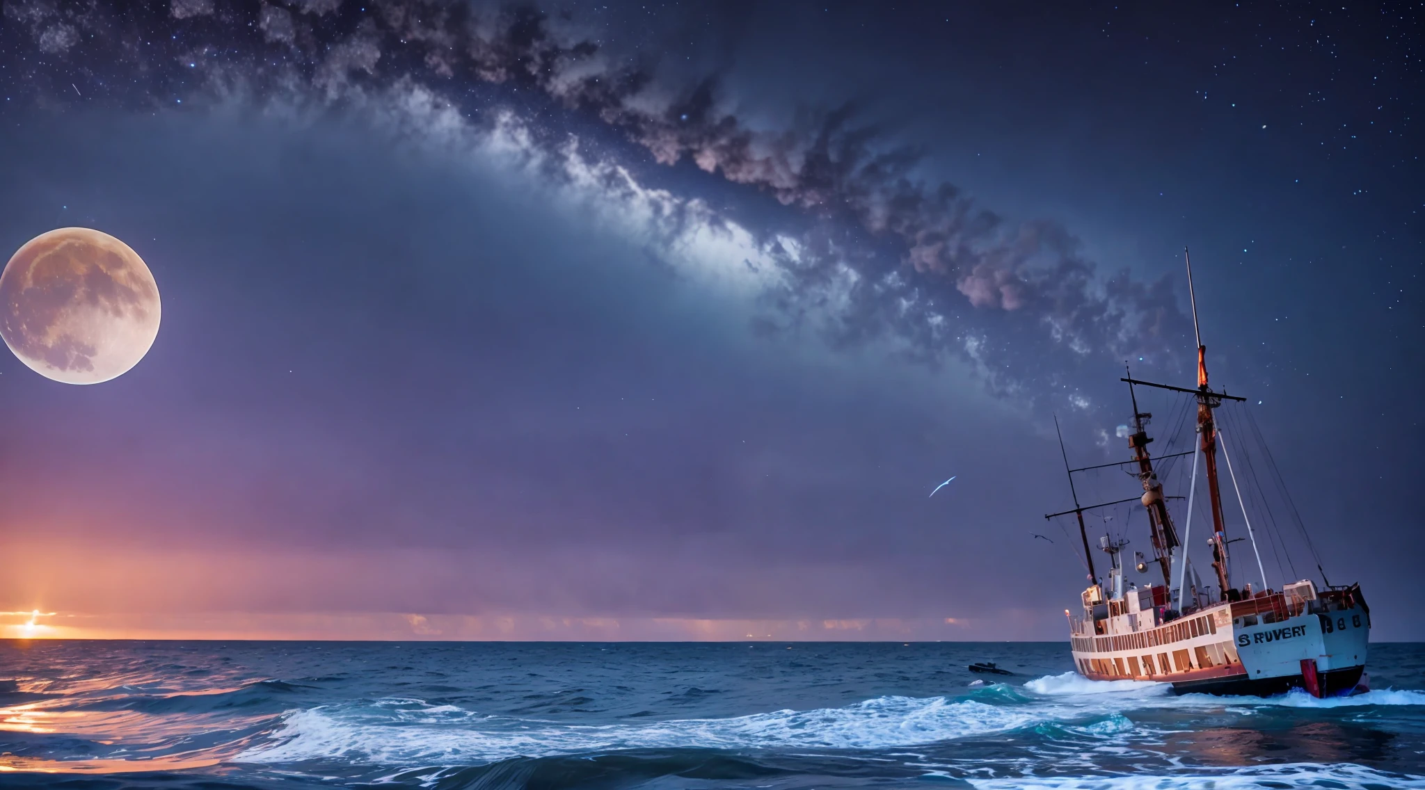 Super resolution 8K shipwreck --v 6
