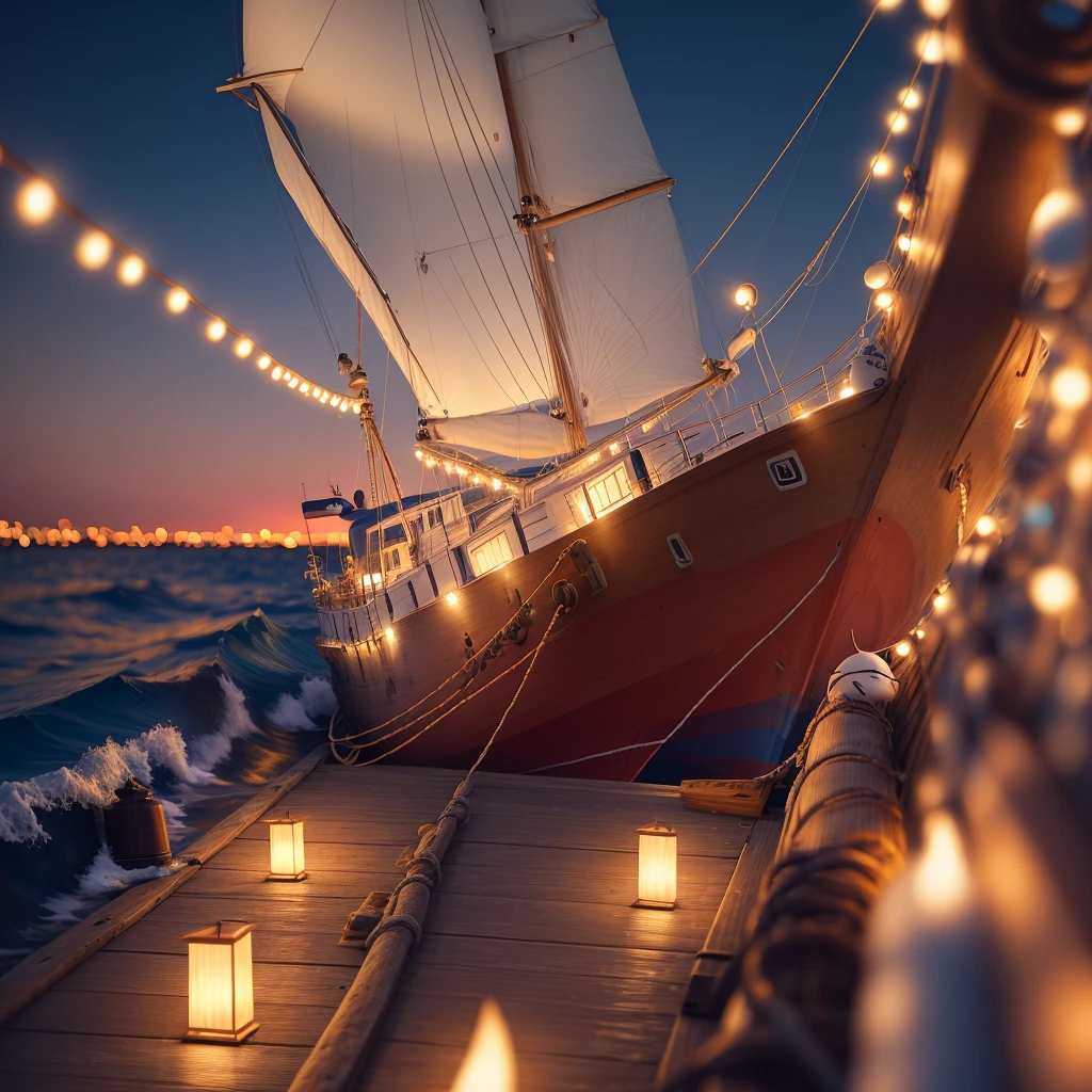 Nautical, Seagull, Night, 8k