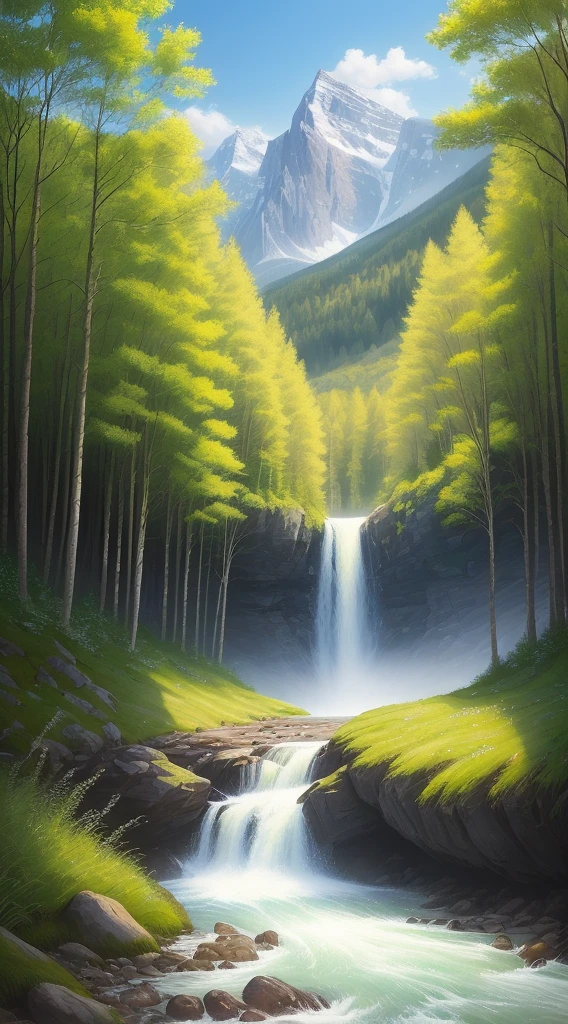Fresh, natural, cheerful, open, far-reaching wilderness picture