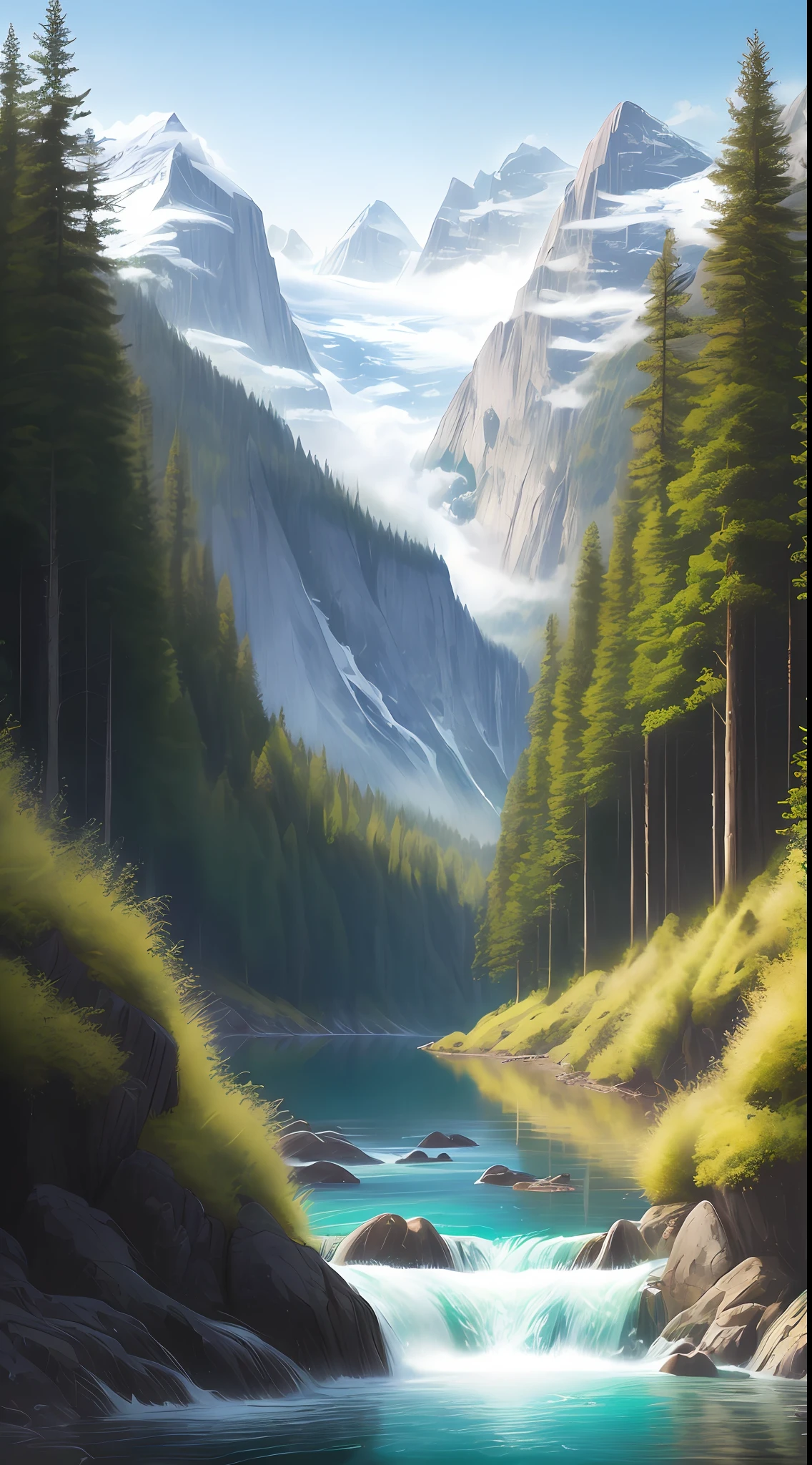 Fresh, natural, cheerful, open, far-reaching wilderness picture