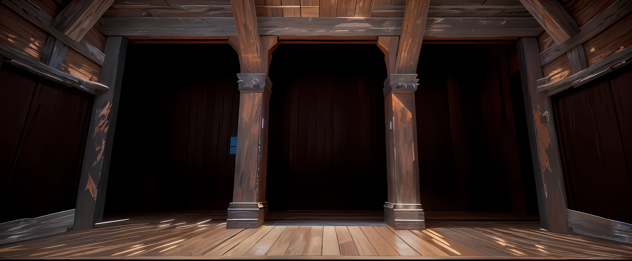 Room wooden floor, interior background art, background (solid color), advanced texture rendering, paint in high resolution, advanced texture rendering), background art, back of scene elements, rustic throne room, rendering in RTX, Unreal Engine digital painting, rendered in Unreal, no text, wooden support, arena background