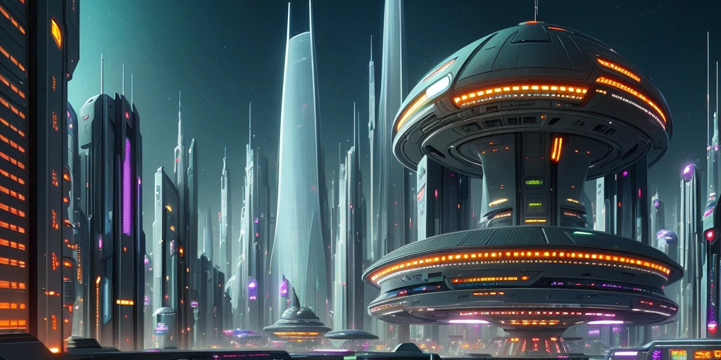 futuristic city with a lot of buildings and a lot of lights, detailed sci-fi art, borne space library artwork, greg beeple, in fantasy sci - fi city, futuristic space port, scifi art, science fiction city, science fiction art, award winning scifi art, huge futuristic temple city, sci-fi digital art, sci fi artwork