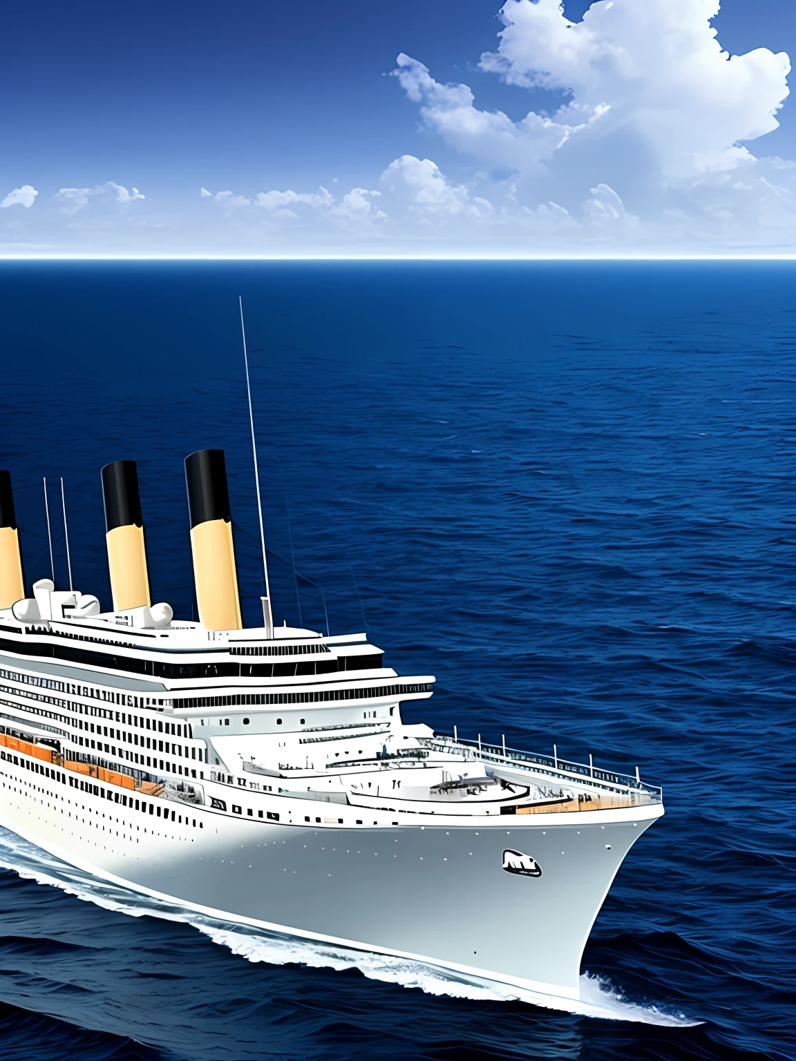 Titanic ship sailing in sea 9D effect