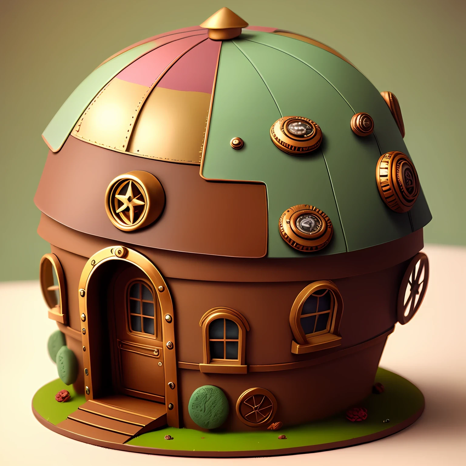 retro steampunk small round house