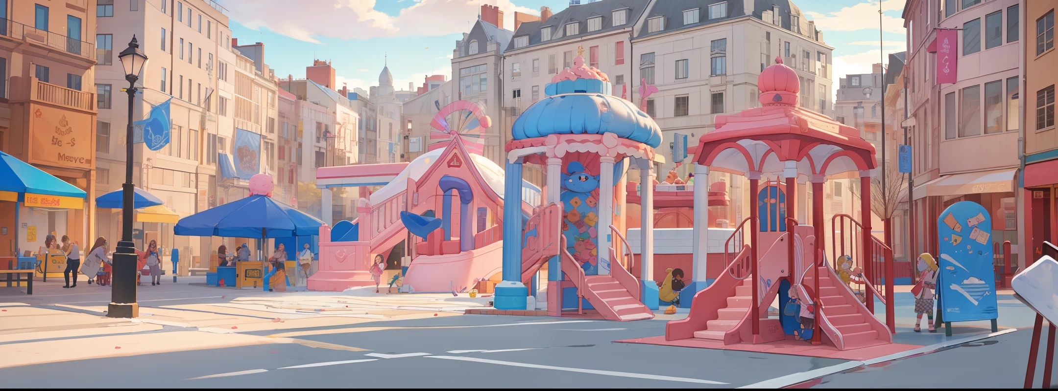massive playground filled with cakes and sweets