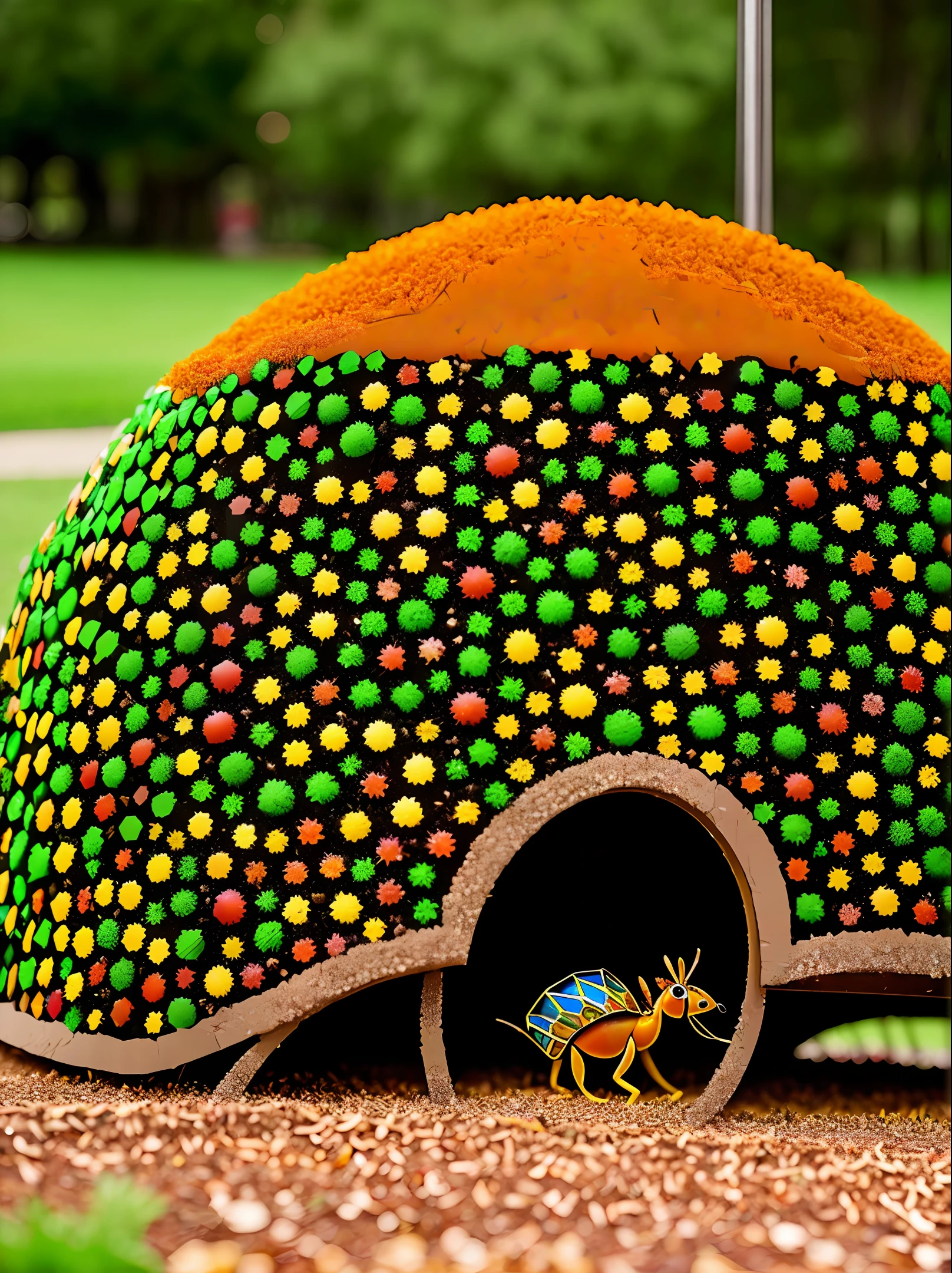 anthill made of stained glass