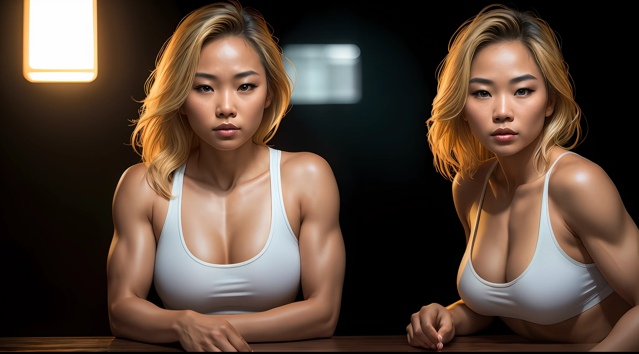 a stunning young thai woman with blond hair and super fit body running a marathon, full body including legs, photorealistic, photo, masterpiece, realistic, realism, photorealism, high contrast, photorealistic digital art trending on artstation 8k hd high definition detailed realistic, detailed, skin texture, hyper detailed, realistic skin texture, armature, best quality, ultra high res, (photorealistic:1.4), high resolution, detailed, raw photo, sharp re, by lee jeffries nikon d850 film stock photograph 4 kodak portra 400 camera f1.6 lens rich colors hyper realistic lifelike texture dramatic lighting unrealengine trending on artstation cinestill 800,