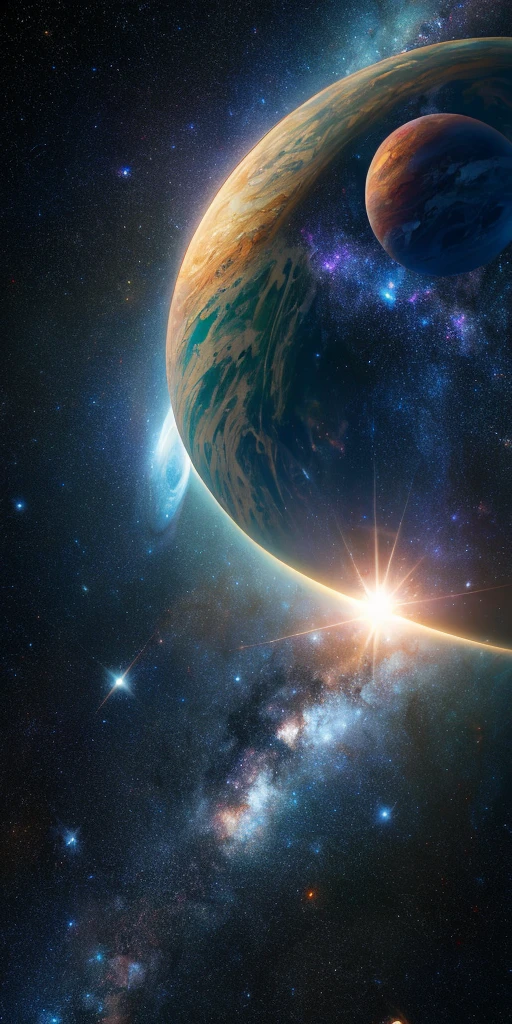 Masterpiece, best quality, high quality, very detailed CG unity 8k wallpaper, depth of field, HDR, realism, very detailed, intricate, high detail, universe, space, galaxies, stars, planets,