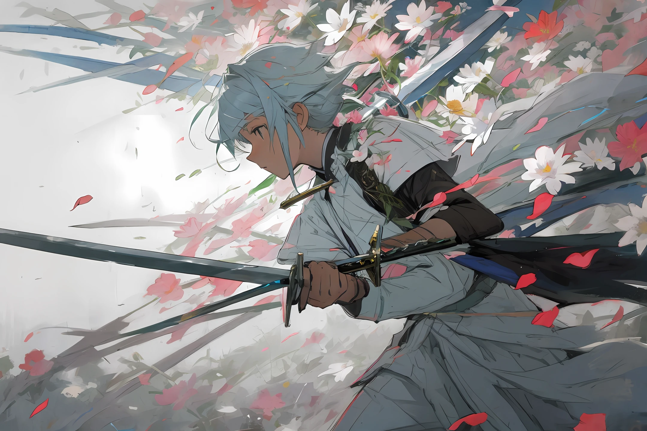 Flowers and swords