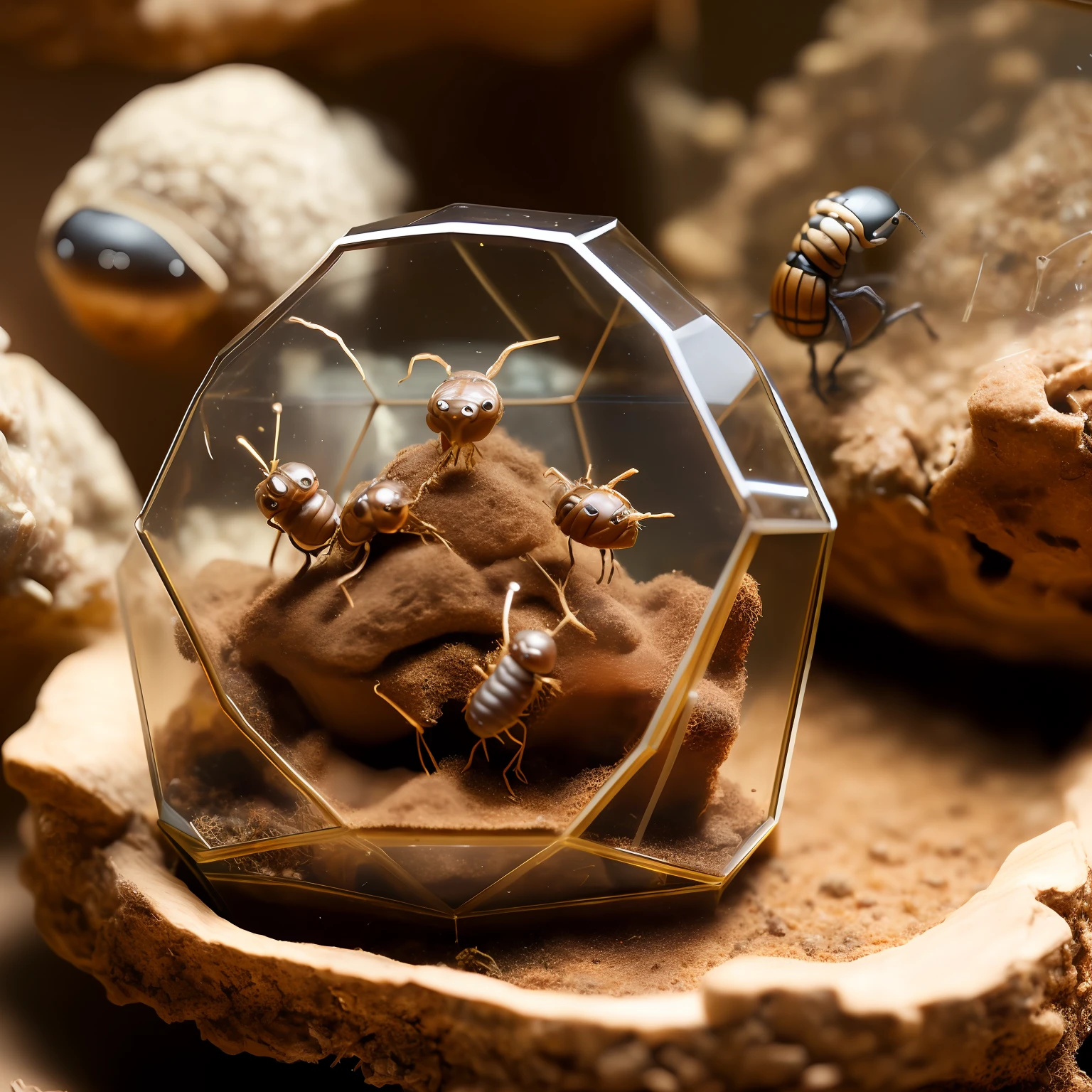 anthill in a terrarium