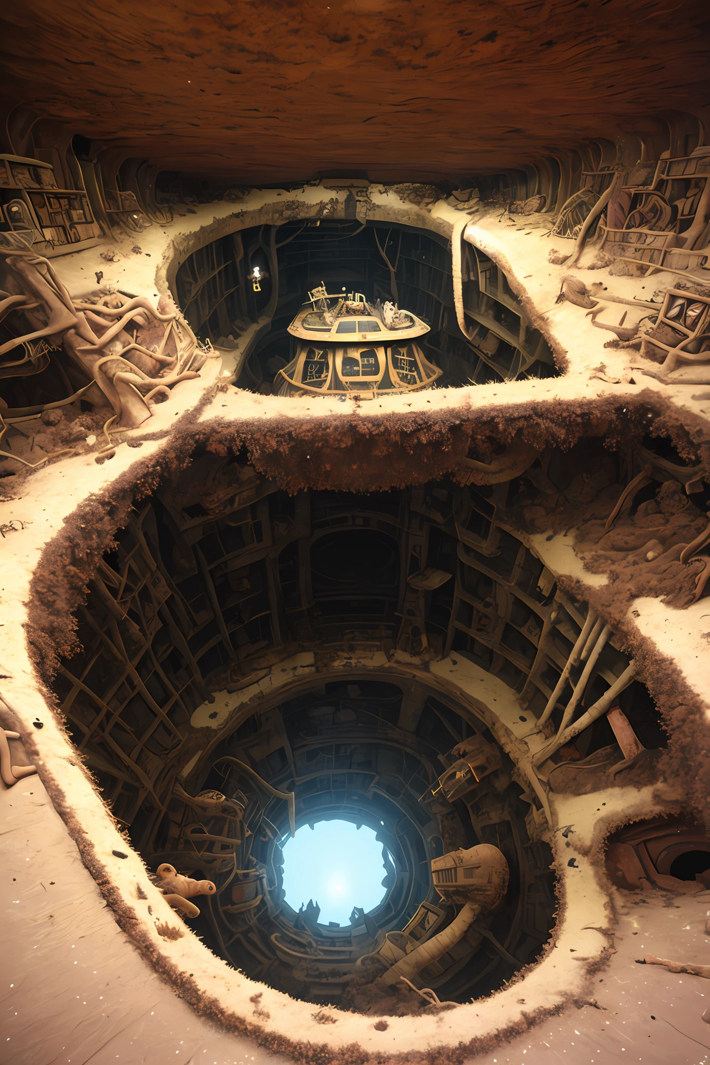 anthill inside of sunken ship
