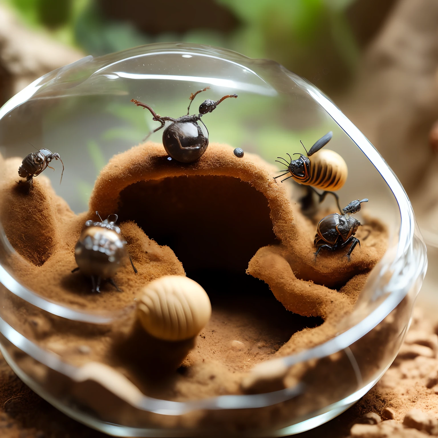 anthill in a terrarium