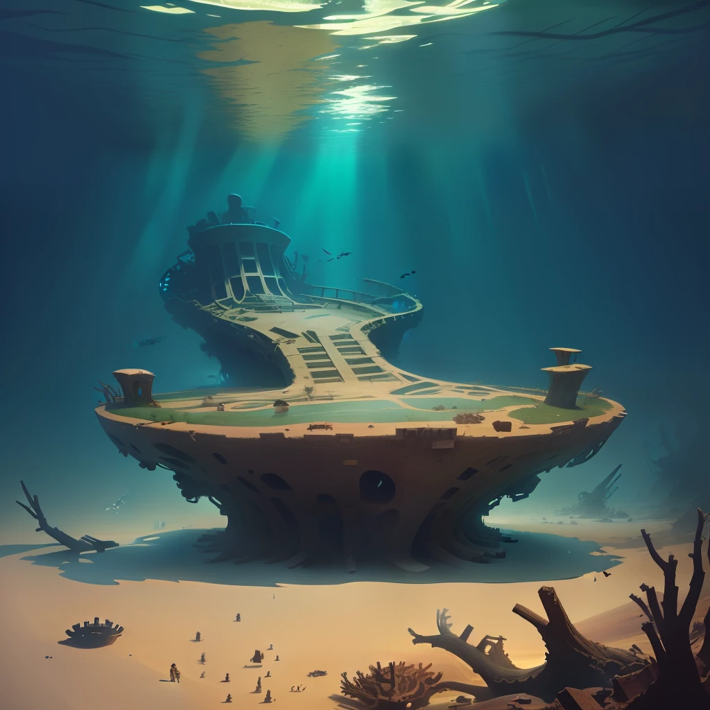 anthill in the shape of a sunken shipwreck