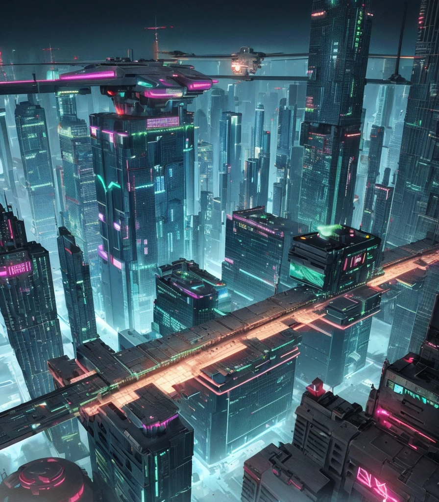 futuristic cityscapes, ((Cyborg)), (irregular architecture), solar panel materials, mechanical, (cyberpunk), (hovering trains), drones, realistic lighting, (abyss) masterpieces, high quality, beautiful graphics, high detail,