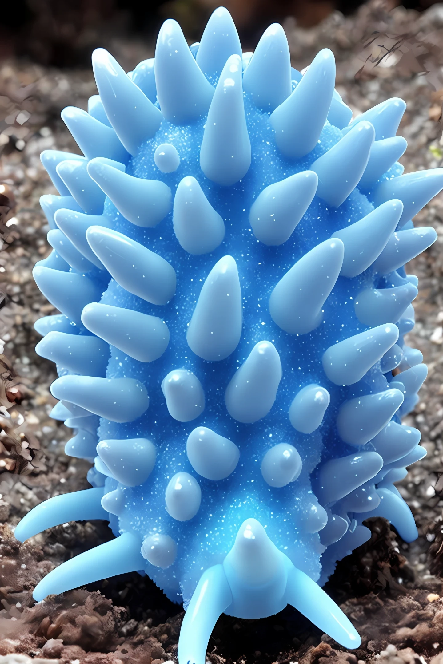 anthill in the shape of blue crystal seaslug