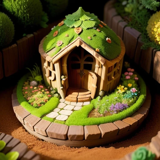 fairy garden in the shape of anthill