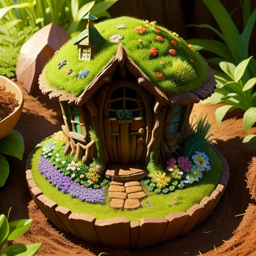 fairy garden in the shape of anthill