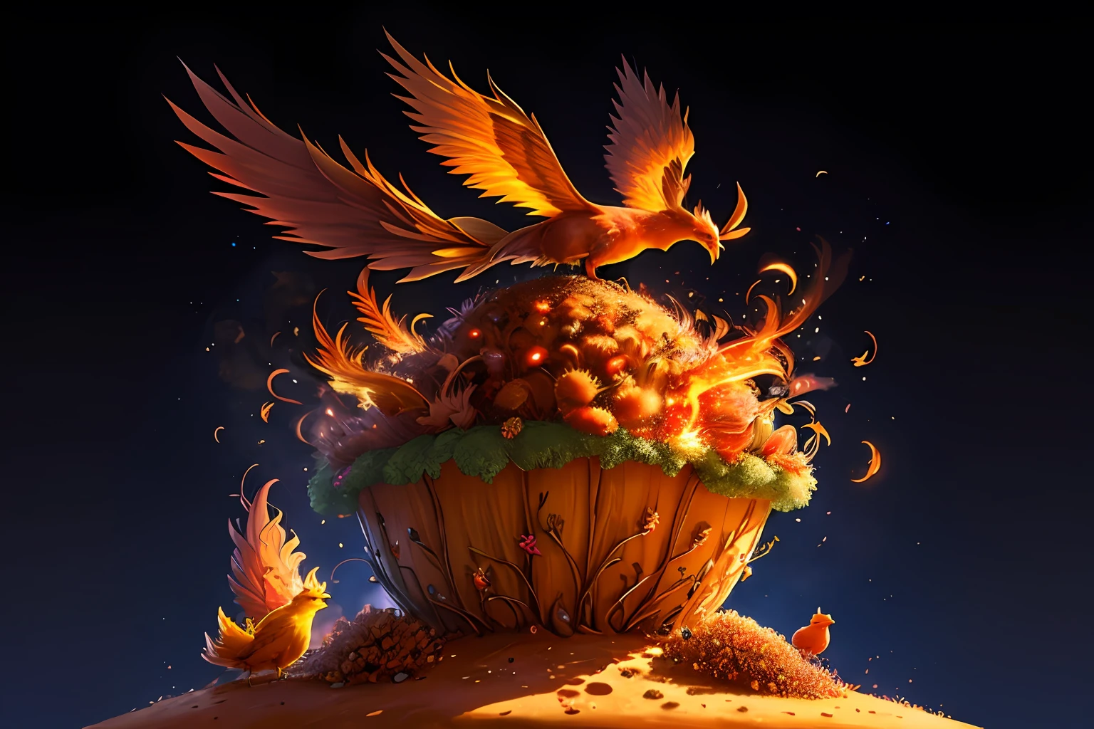 anthill with a phoenix on top